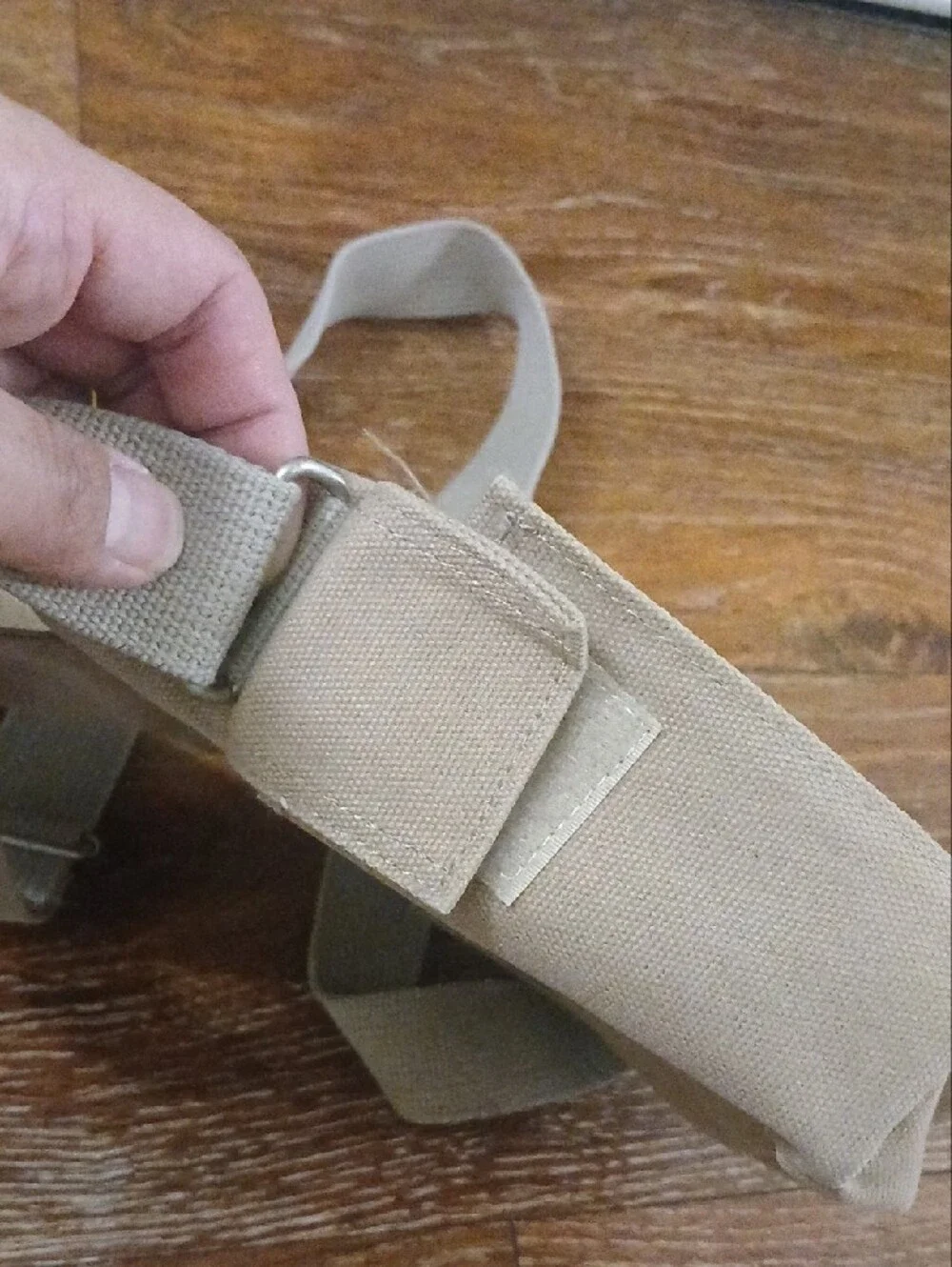 Men's Beige Canvas Crossbody Bag - Compact Everyday Shoulder Bag